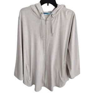 Coolibar Light Heathered Gray LumaLeo Full-Zip Hoodie UPF 50+ Women's 2X Plus